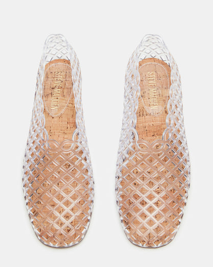 GROVE Clear Square-Toe Jelly Women's Flat Steve Madden CLEAR