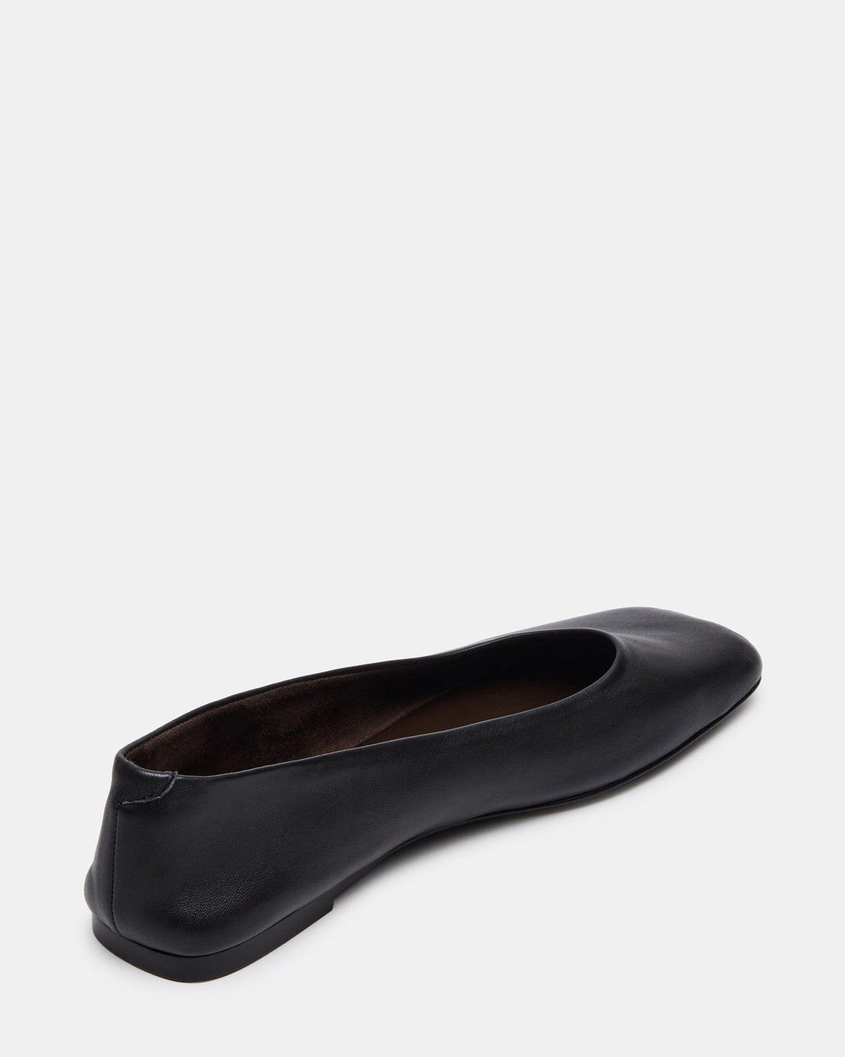 NURTURE Black Leather Square-Toe Ballet Women's Flat Steve Madden BLACK LEATHER