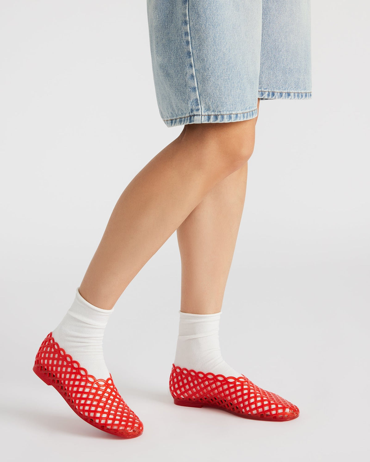 GROVE Red Square-Toe Jelly Women's Flat Steve Madden RED