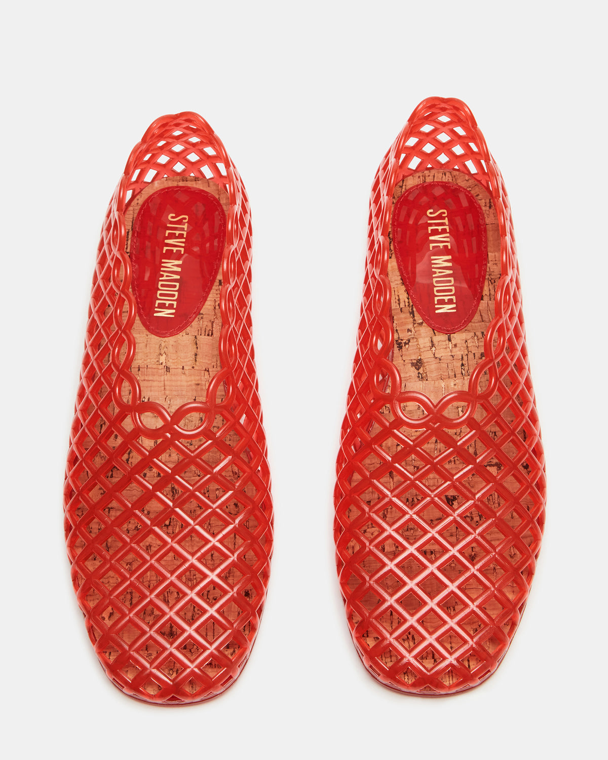 GROVE Red Square-Toe Jelly Women's Flat Steve Madden RED