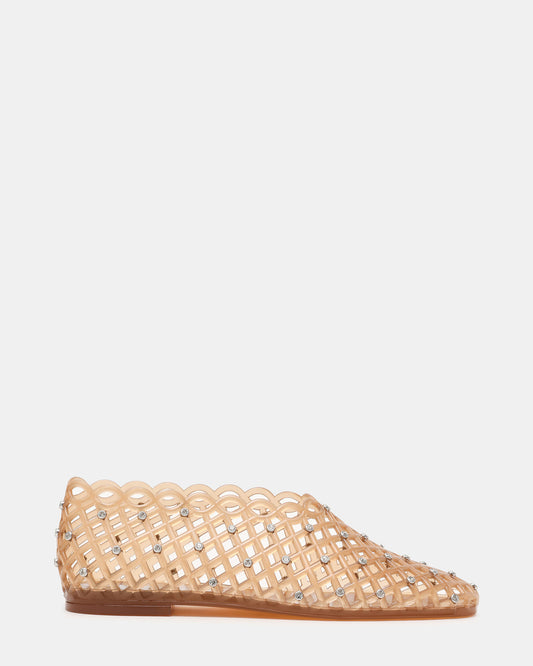 GROVE Tan Rhinestones Square-Toe Jelly Women's Flat Steve Madden TAN