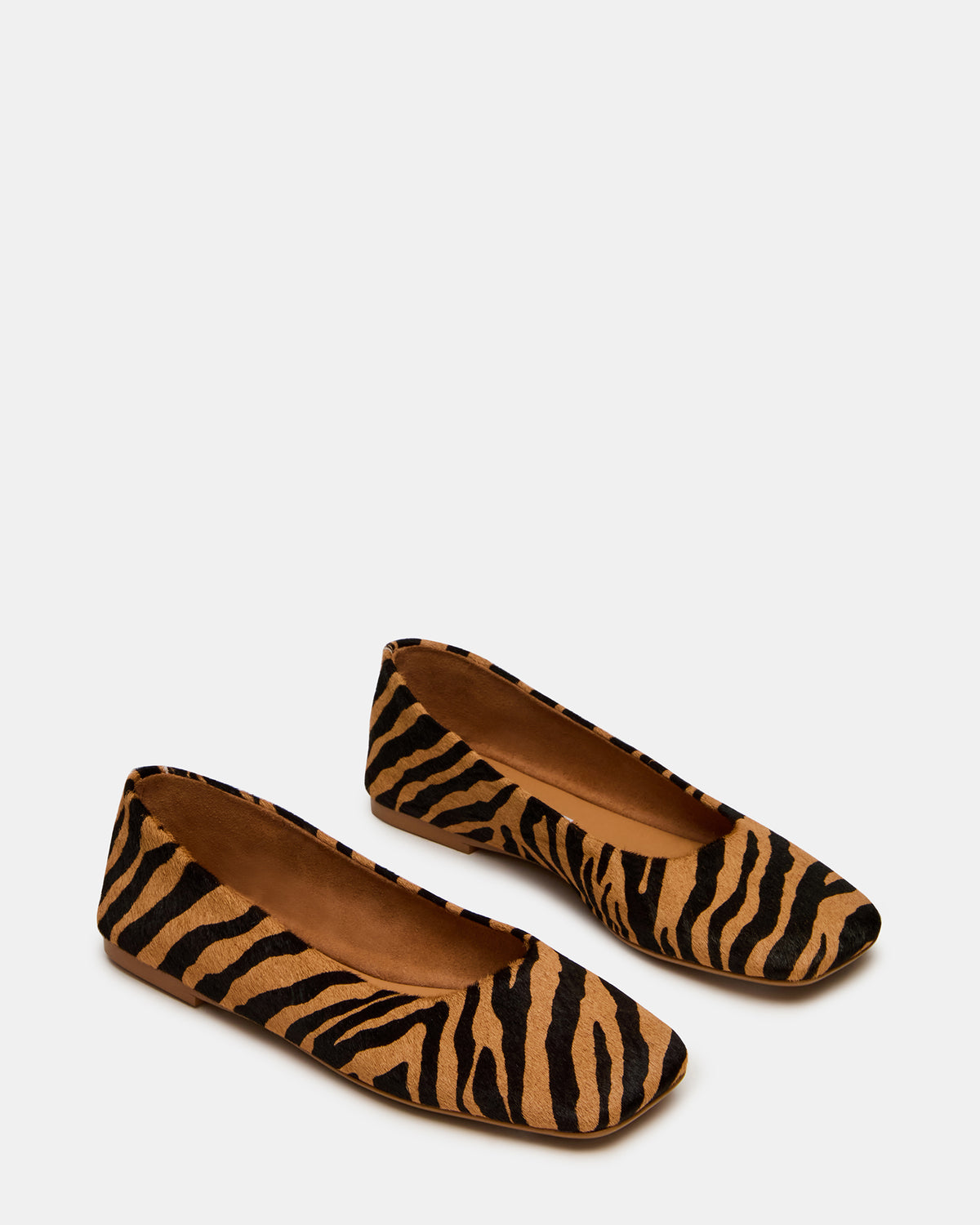 NURTURE Zebra Square-Toe Ballet Women's Flat Steve Madden ZEBRA