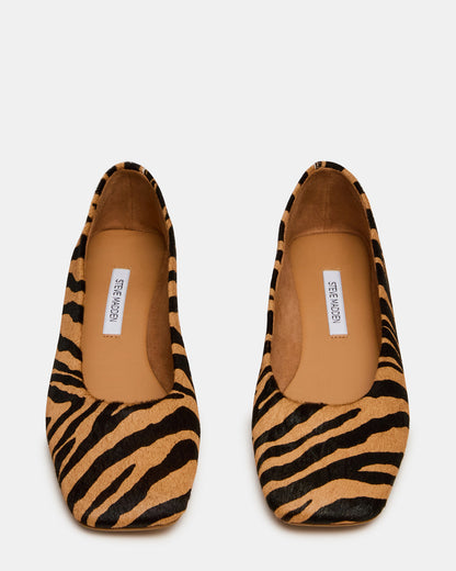 NURTURE Zebra Square-Toe Ballet Women's Flat Steve Madden ZEBRA