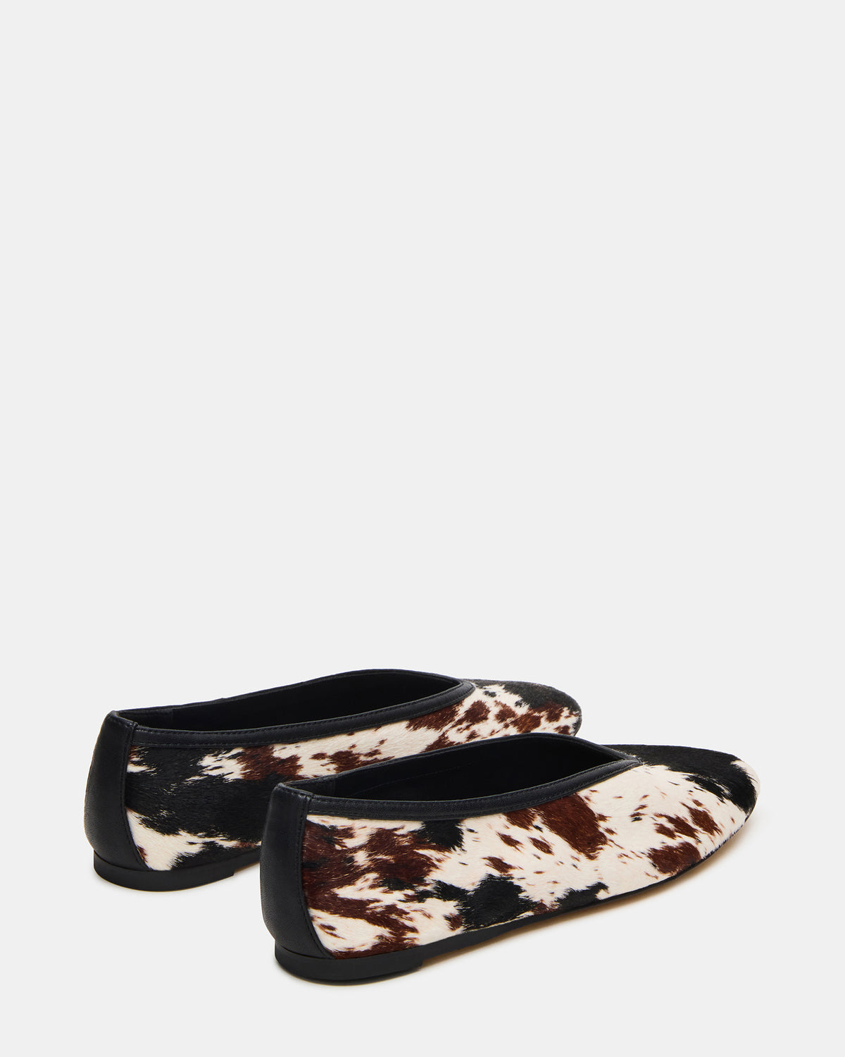 LENI Brown Cow Print Square-Toe Ballet Women's Flat Steve Madden COW PRINT