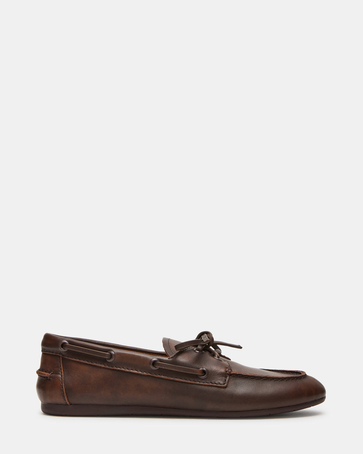SAG Brown Leather Women's Boat Shoe Steve Madden BROWN LEATHER