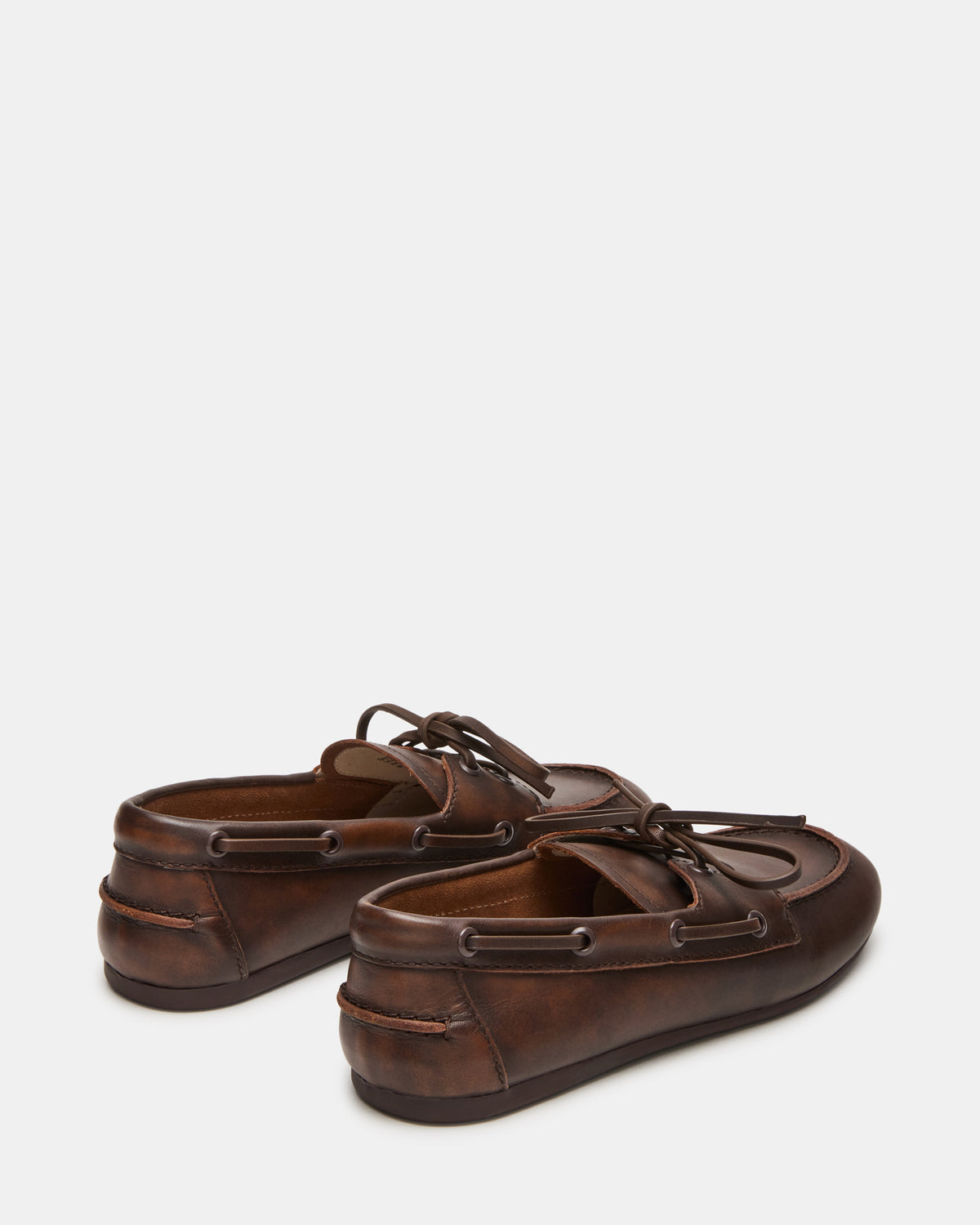 SAG Brown Leather Women's Boat Shoe Steve Madden BROWN LEATHER