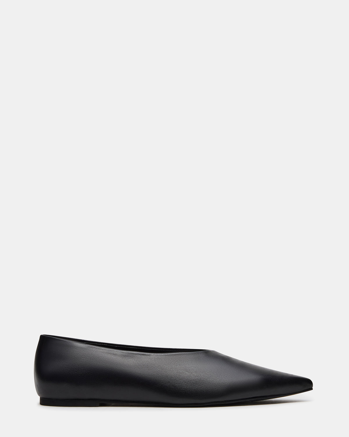FLOYD Black Leather Pointed-Toe Ballet Women's Flat Steve Madden BLACK LEATHER