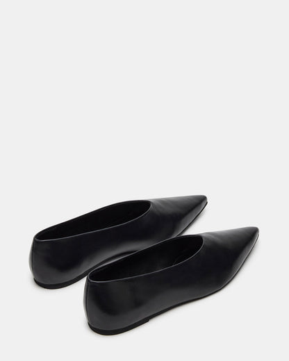 FLOYD Black Leather Pointed-Toe Ballet Women's Flat Steve Madden BLACK LEATHER