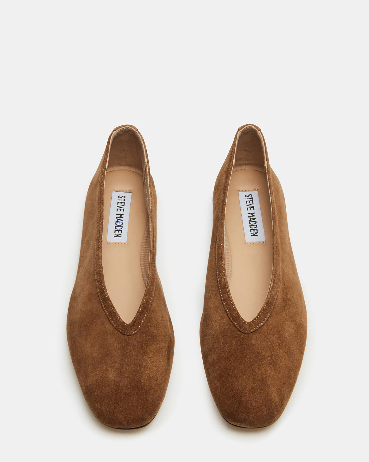 LENI Chestnut Suede Square-Toe Ballet Women's Flat Steve Madden CHESTNUT SUEDE