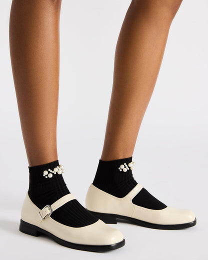 DELANCY Bone Leather Women's Mary Jane Flats Steve Madden BONE LEATHER
