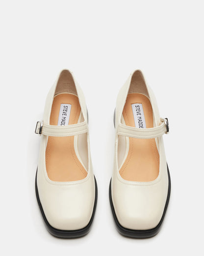 DELANCY Bone Leather Women's Mary Jane Flats Steve Madden BONE LEATHER