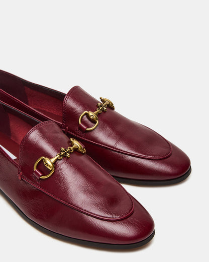 GRAFTON Wine Leather Women's Loafer Steve Madden WINE LEATHER