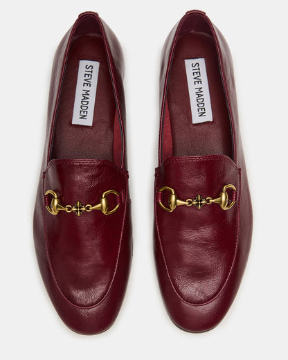 GRAFTON Wine Leather Women's Loafer Steve Madden WINE LEATHER