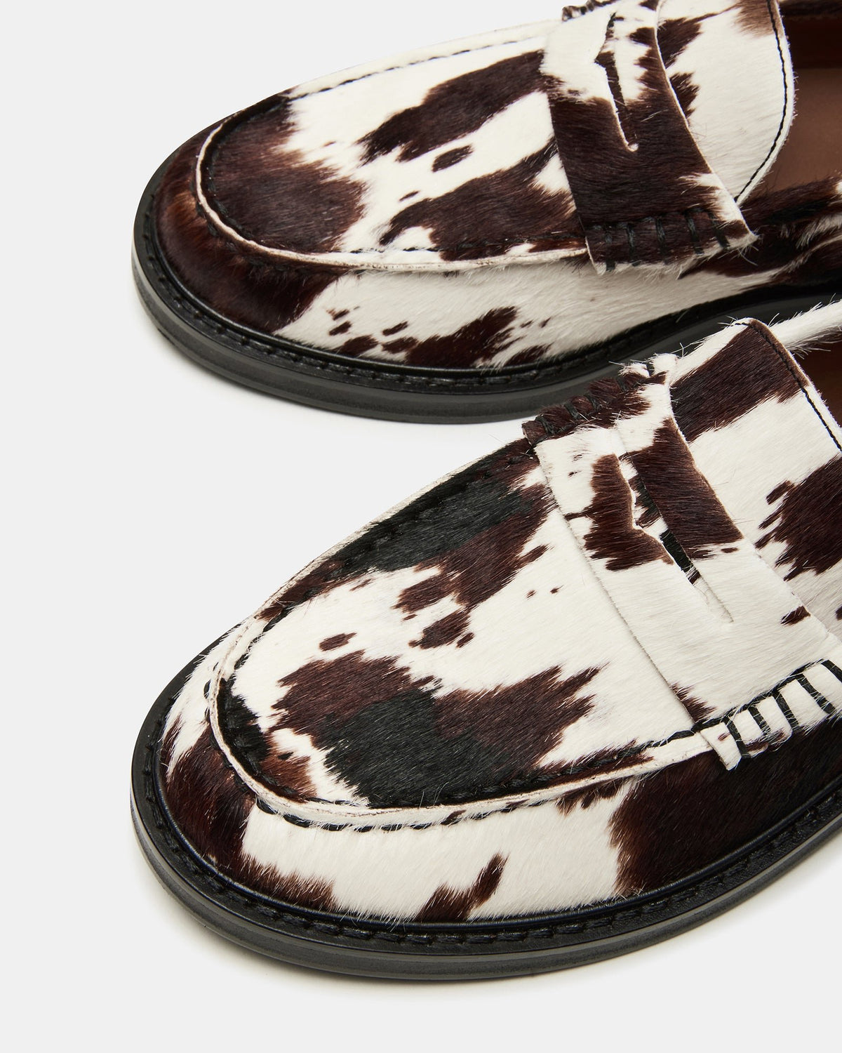 MADISON Brown Cow Print Women's Penny Loafer Steve Madden BROWN MULTI