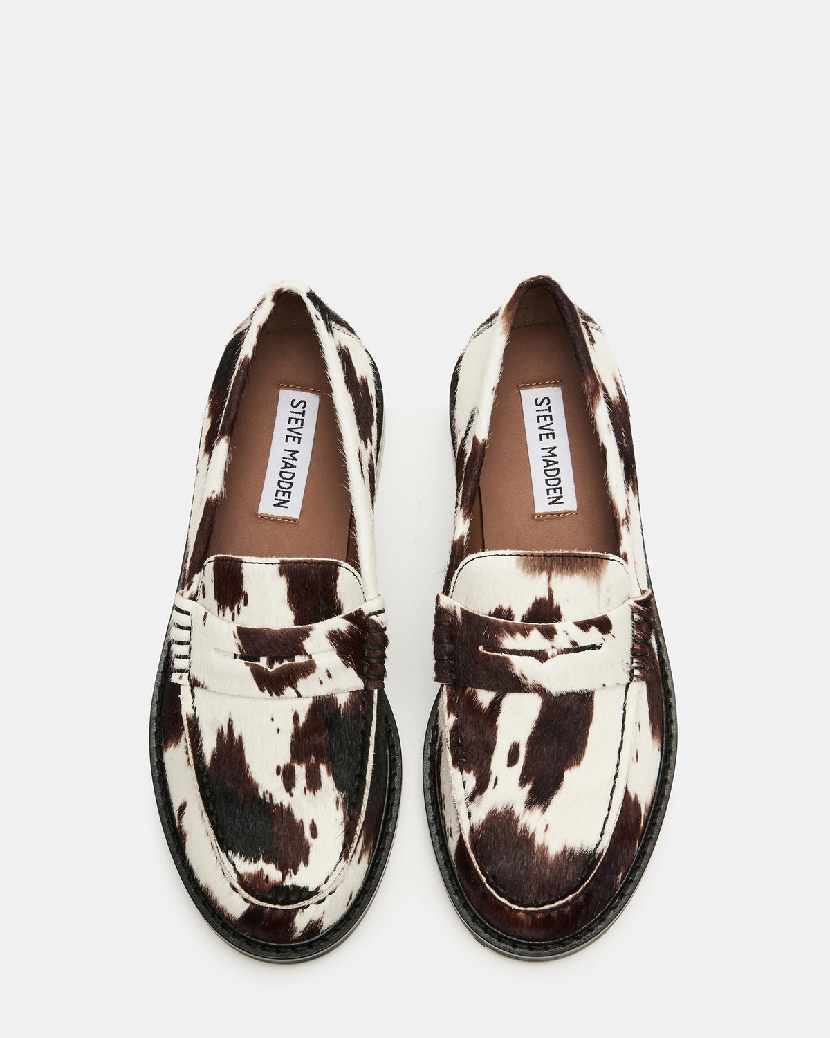MADISON Brown Cow Print Women's Penny Loafer Steve Madden BROWN MULTI