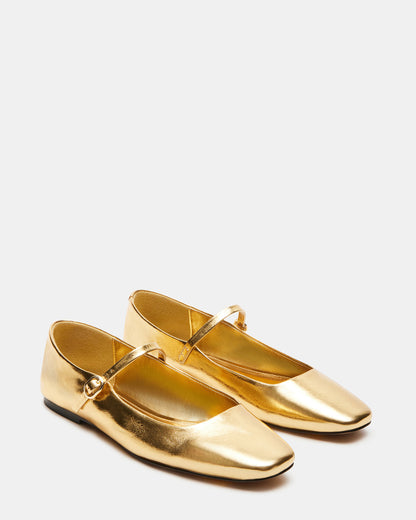 MAPLE Gold Leather Women's Mary Jane Ballet Flat Steve Madden GOLD LEATHER