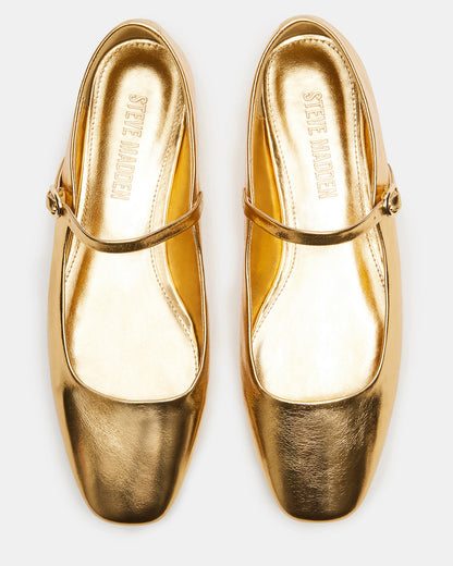 MAPLE Gold Leather Women's Mary Jane Ballet Flat Steve Madden GOLD LEATHER