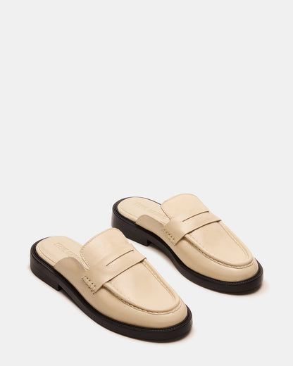 MULBERRY Bone Leather Women's Slip-On Mule Flat Steve Madden BONE LEATHER