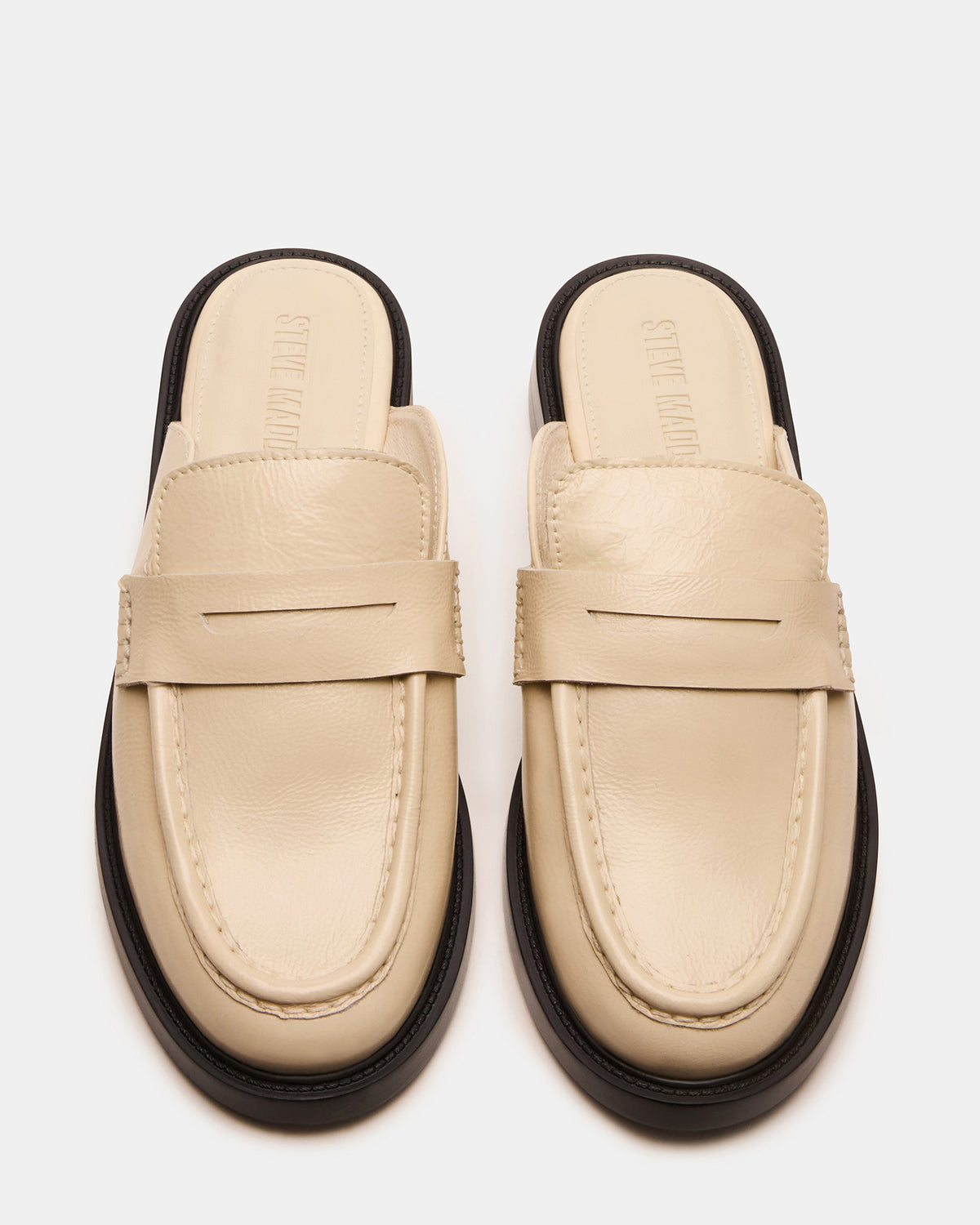 MULBERRY Bone Leather Women's Slip-On Mule Flat Steve Madden BONE LEATHER