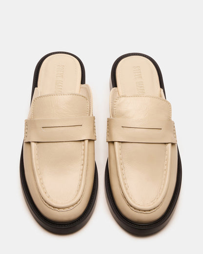 MULBERRY Bone Leather Women's Slip-On Mule Flat Steve Madden BONE LEATHER