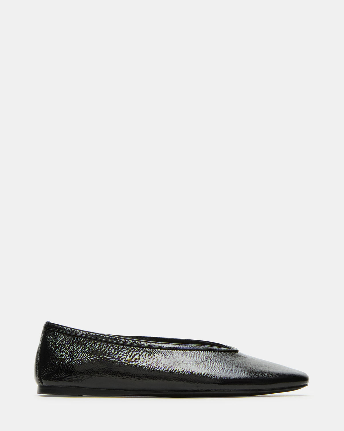 LENI Black/Black Square-Toe Ballet Women's Flat Steve Madden BLACK BLACK