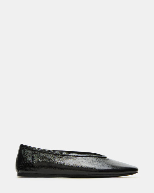 LENI Black/Black Square-Toe Ballet Women's Flat Steve Madden BLACK BLACK