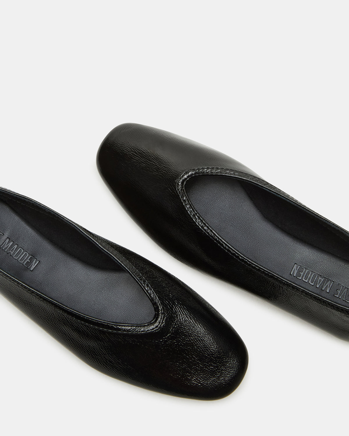 LENI Black/Black Square-Toe Ballet Women's Flat Steve Madden BLACK BLACK