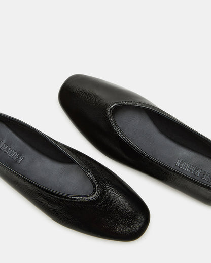 LENI Black/Black Square-Toe Ballet Women's Flat Steve Madden BLACK BLACK