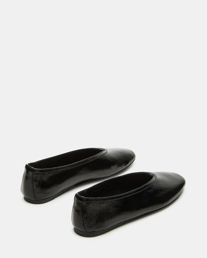 LENI Black/Black Square-Toe Ballet Women's Flat Steve Madden BLACK BLACK