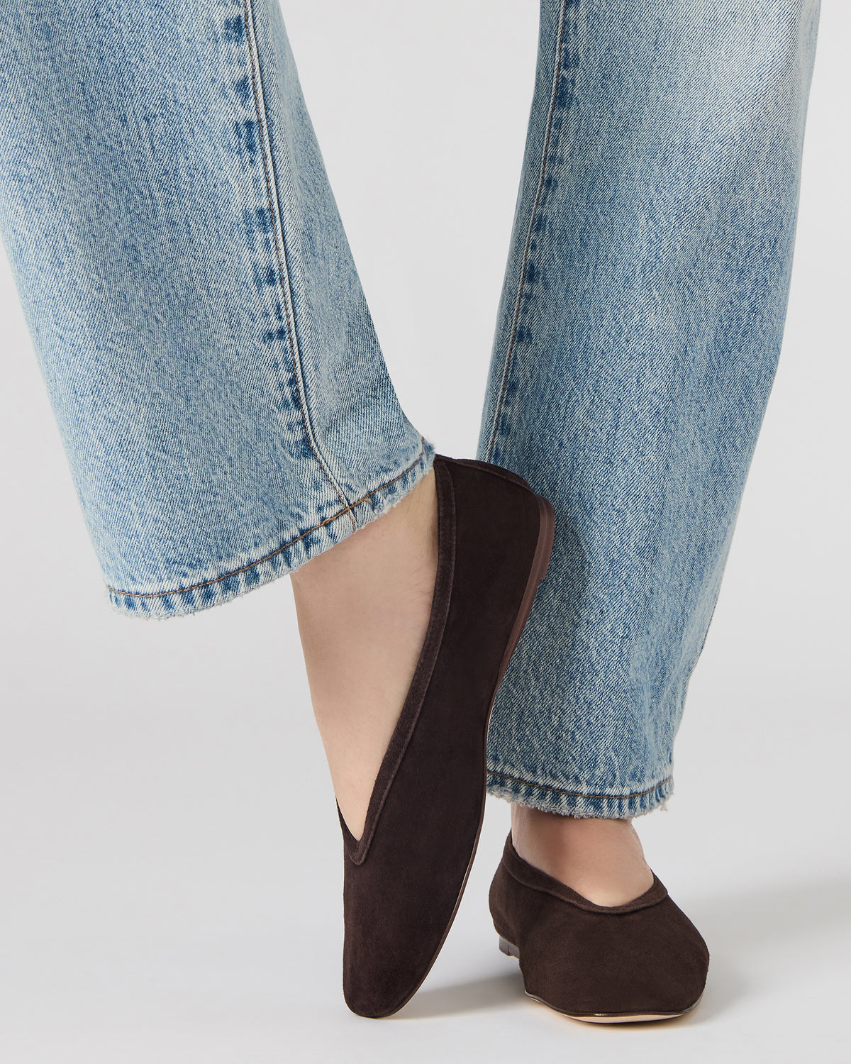 LENI Brown Suede Square-Toe Ballet Women's Flat Steve Madden BROWN SUEDE