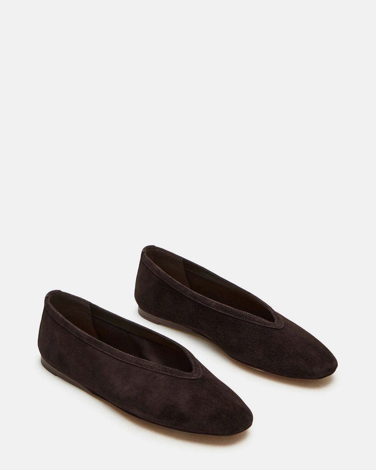 LENI Brown Suede Square-Toe Ballet Women's Flat Steve Madden BROWN SUEDE