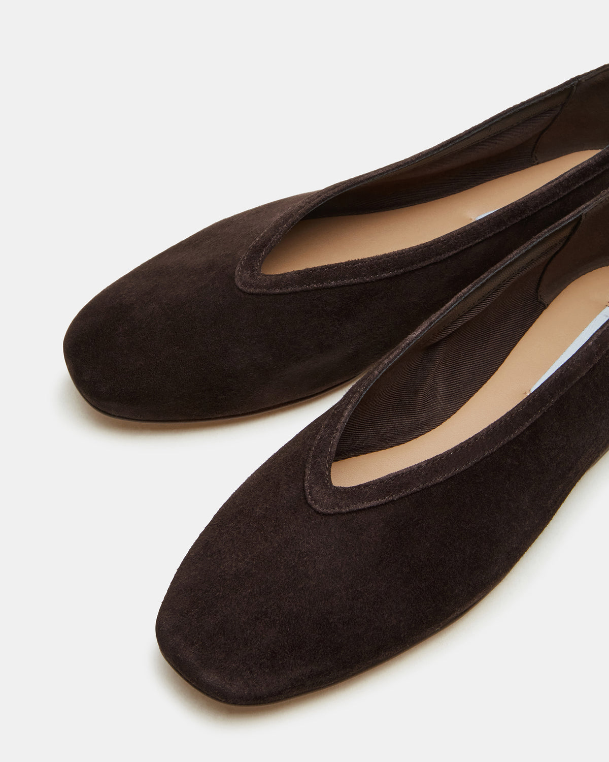 LENI Brown Suede Square-Toe Ballet Women's Flat Steve Madden BROWN SUEDE