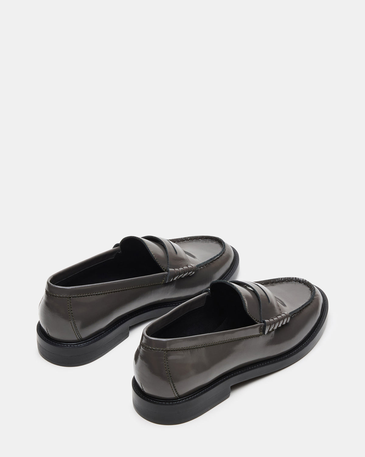 MADISON Grey Leather Women's Penny Loafer Steve Madden GREY LEATHER