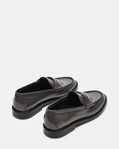 MADISON Grey Leather Women's Penny Loafer Steve Madden GREY LEATHER