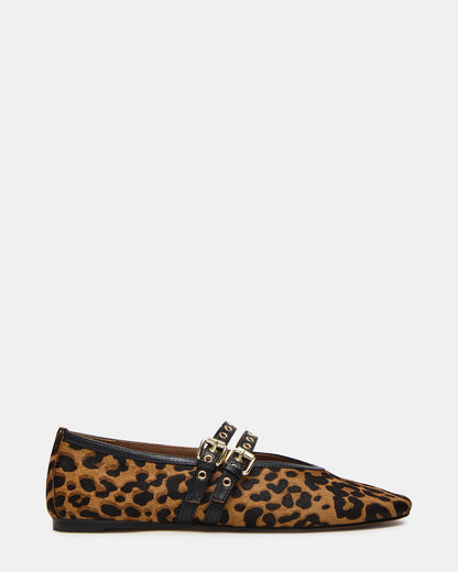 LYDIA Leopard Square-Toe Mary Jane Ballet Women's Flat Steve Madden LEOPARD