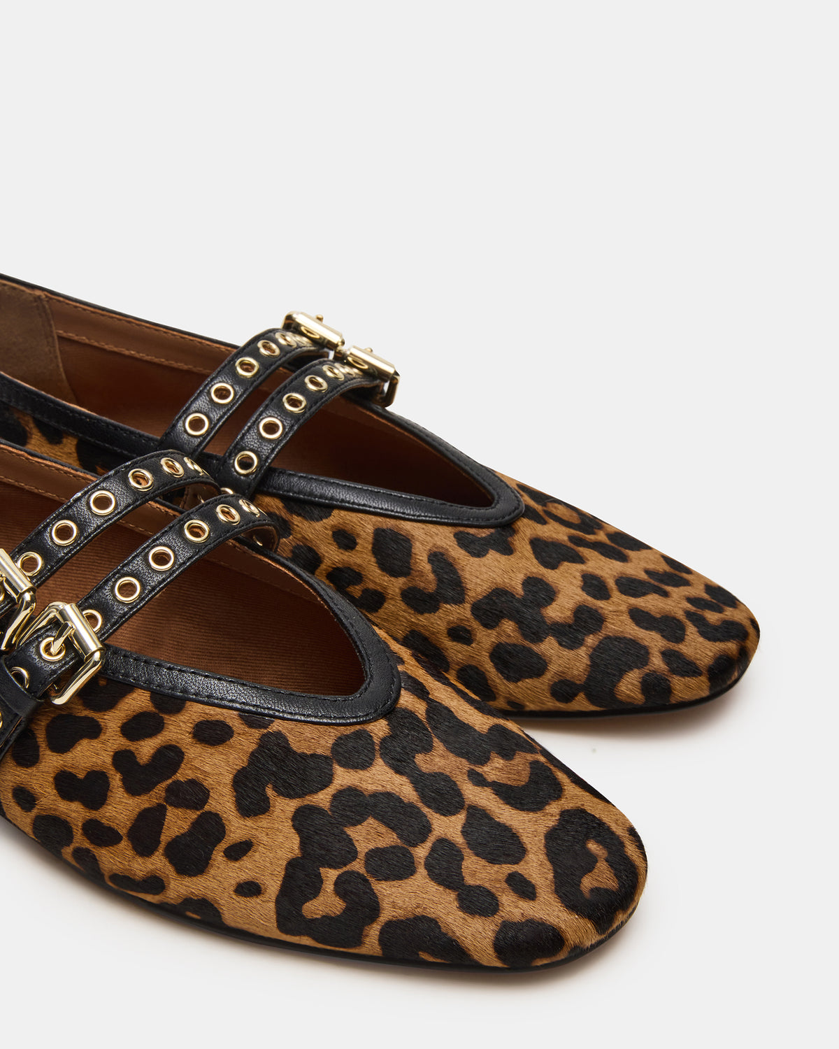 LYDIA Leopard Square-Toe Mary Jane Ballet Women's Flat Steve Madden LEOPARD
