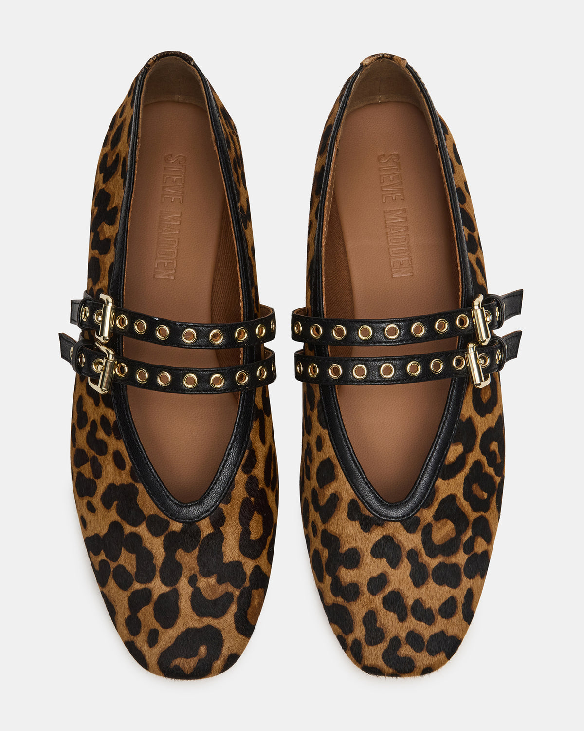 LYDIA Leopard Square-Toe Mary Jane Ballet Women's Flat Steve Madden LEOPARD