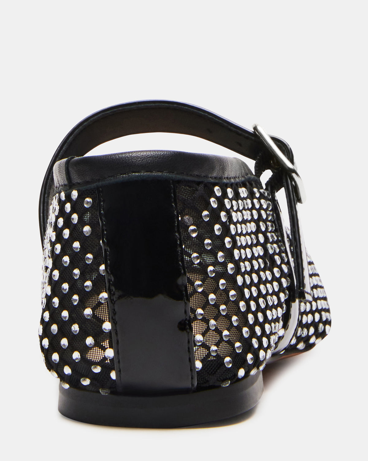 DREAMING Black Mesh Rhinestone Mary Jane | Women's Flats Steve Madden BLACK
