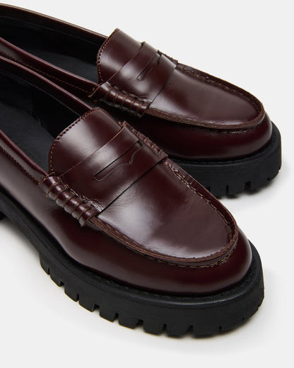 LANGSTEN Burgundy Women's Platform Lug Loafer Steve Madden BURGUNDY