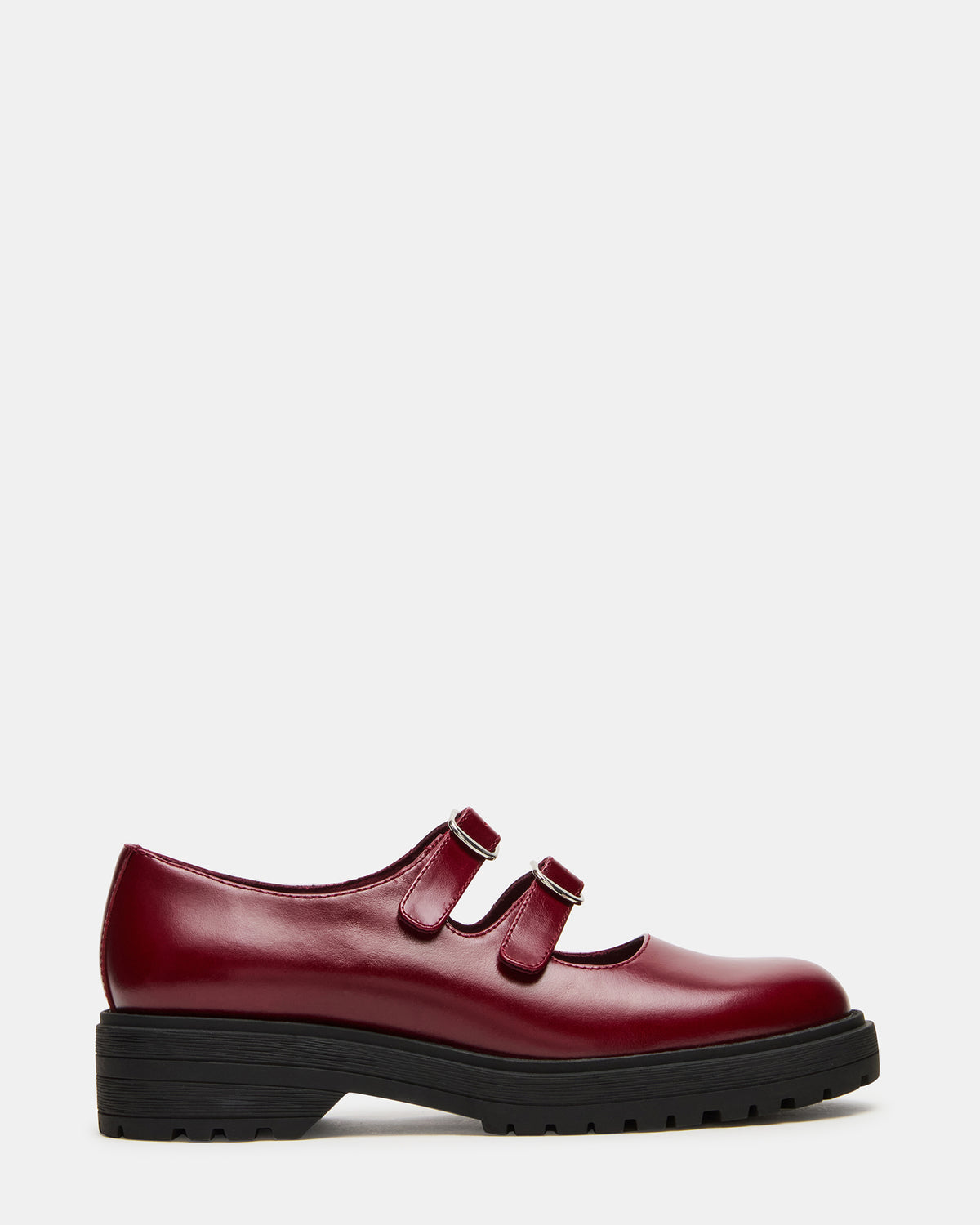 ALBA Burgundy Leather Platform Lug Mary Jane Women's Loafer Steve Madden BURGUNDY LEATHER