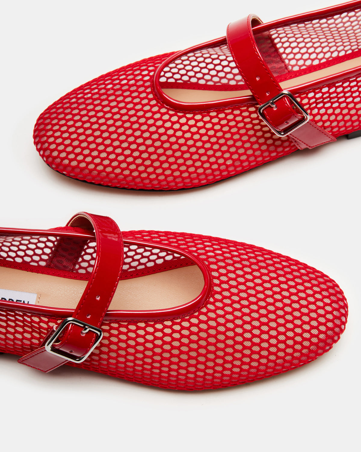 DREAMING Red Mesh Women's Mary Jane Flats Steve Madden RED