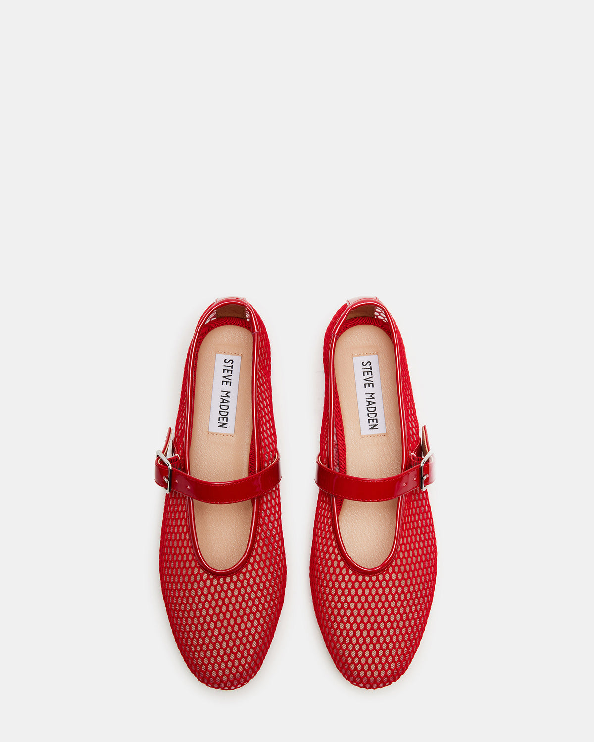 DREAMING Red Mesh Women's Mary Jane Flats Steve Madden RED