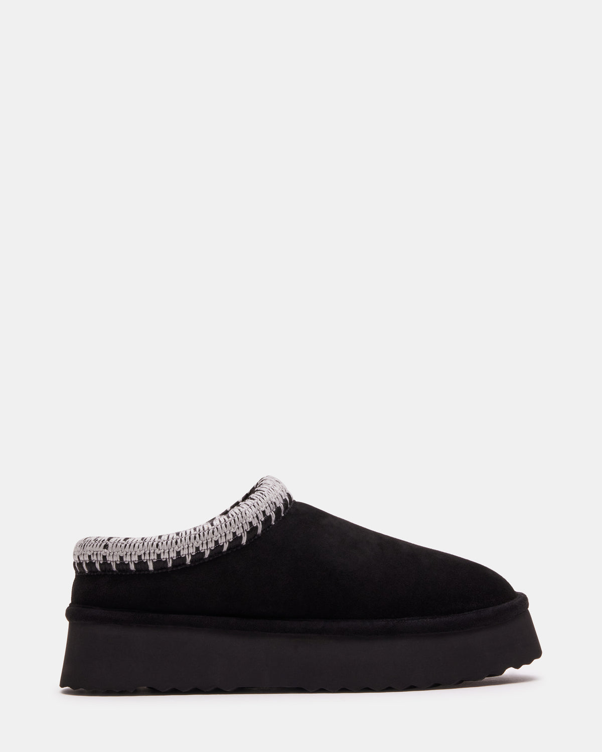 SELENA Black Suede Women's Natural Slip-On Mule Flat Steve Madden BLACK SUEDE