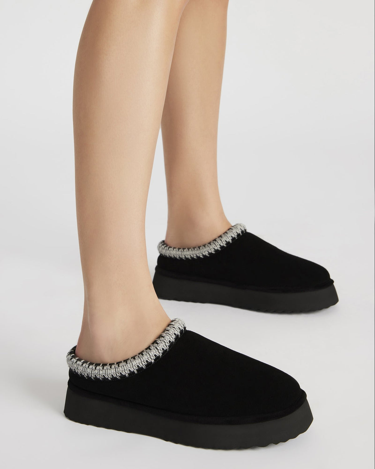 SELENA Black Suede Women's Natural Slip-On Mule Flat Steve Madden BLACK SUEDE