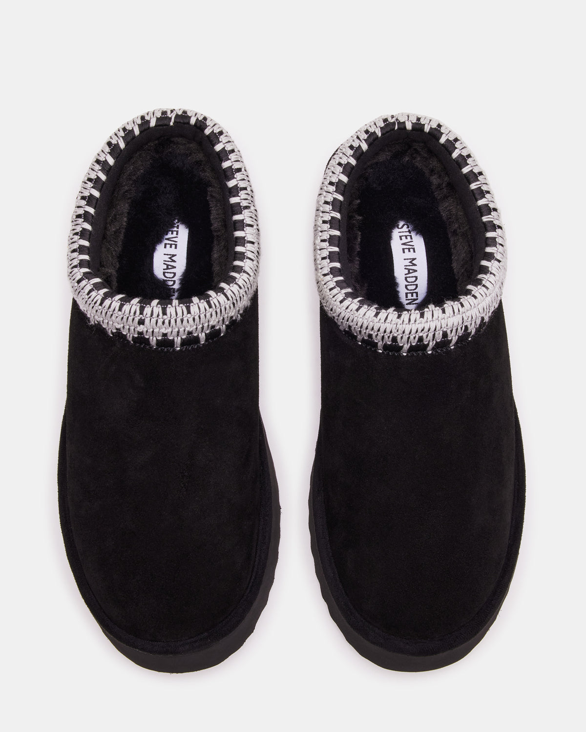 SELENA Black Suede Women's Natural Slip-On Mule Flat Steve Madden BLACK SUEDE