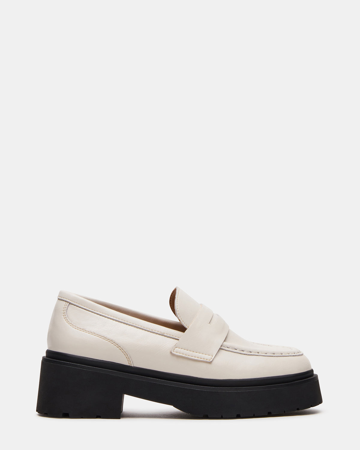 LAYKEN Bone Leather Platform Lug Women's Loafer Steve Madden BONE LEATHER