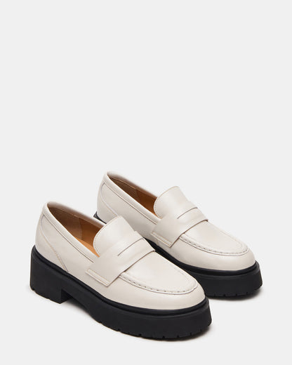 LAYKEN Bone Leather Platform Lug Women's Loafer Steve Madden BONE LEATHER