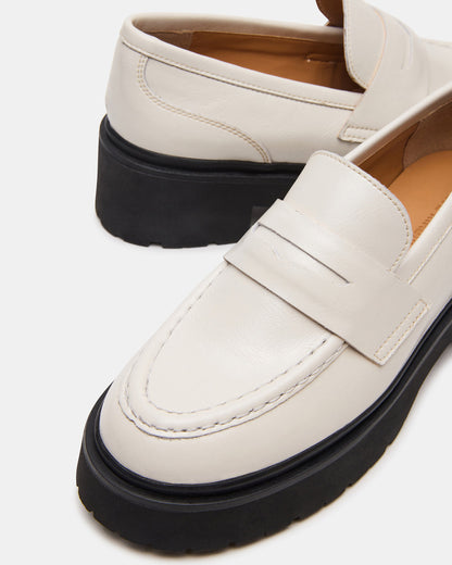 LAYKEN Bone Leather Platform Lug Women's Loafer Steve Madden BONE LEATHER