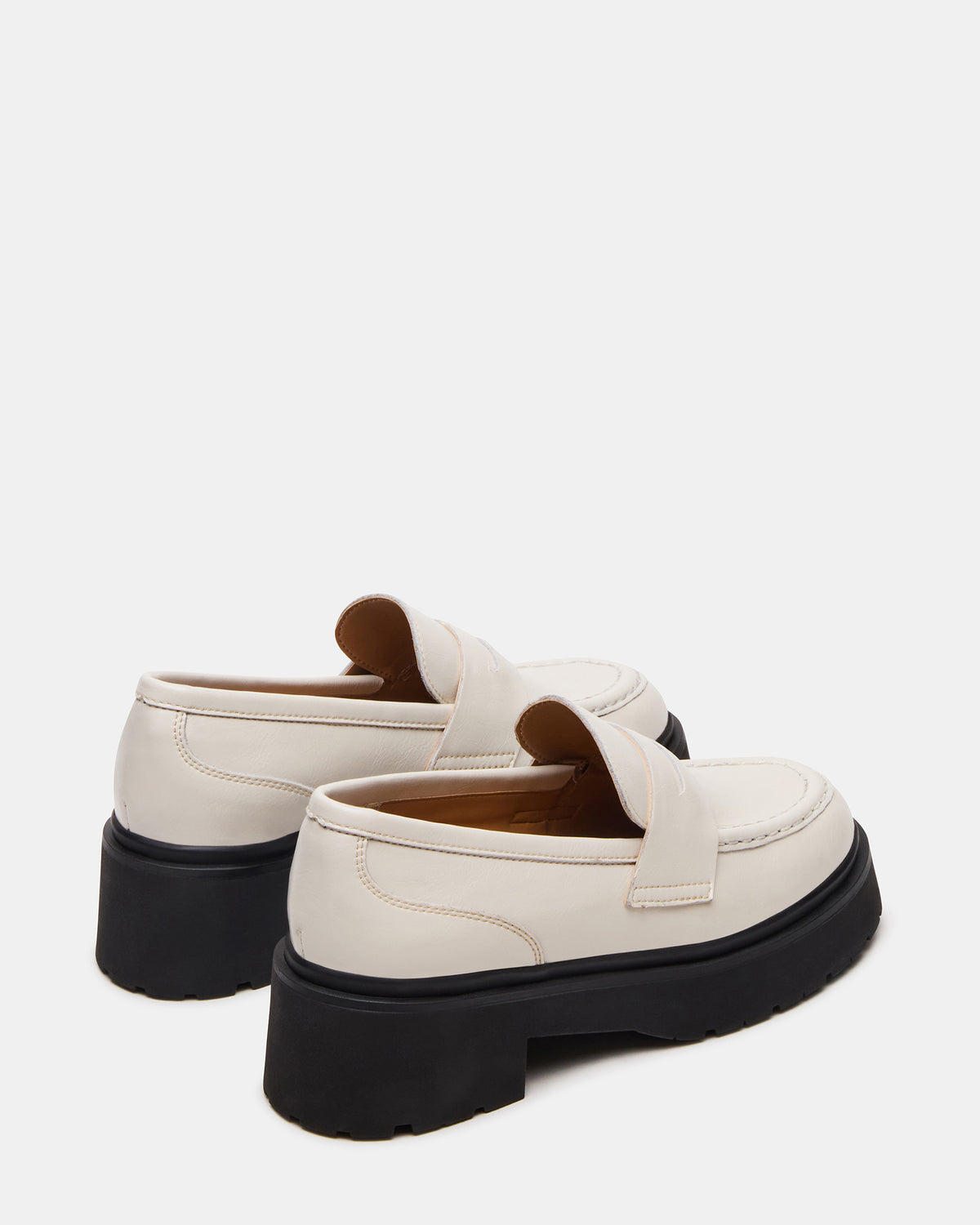 LAYKEN Bone Leather Platform Lug Women's Loafer Steve Madden BONE LEATHER