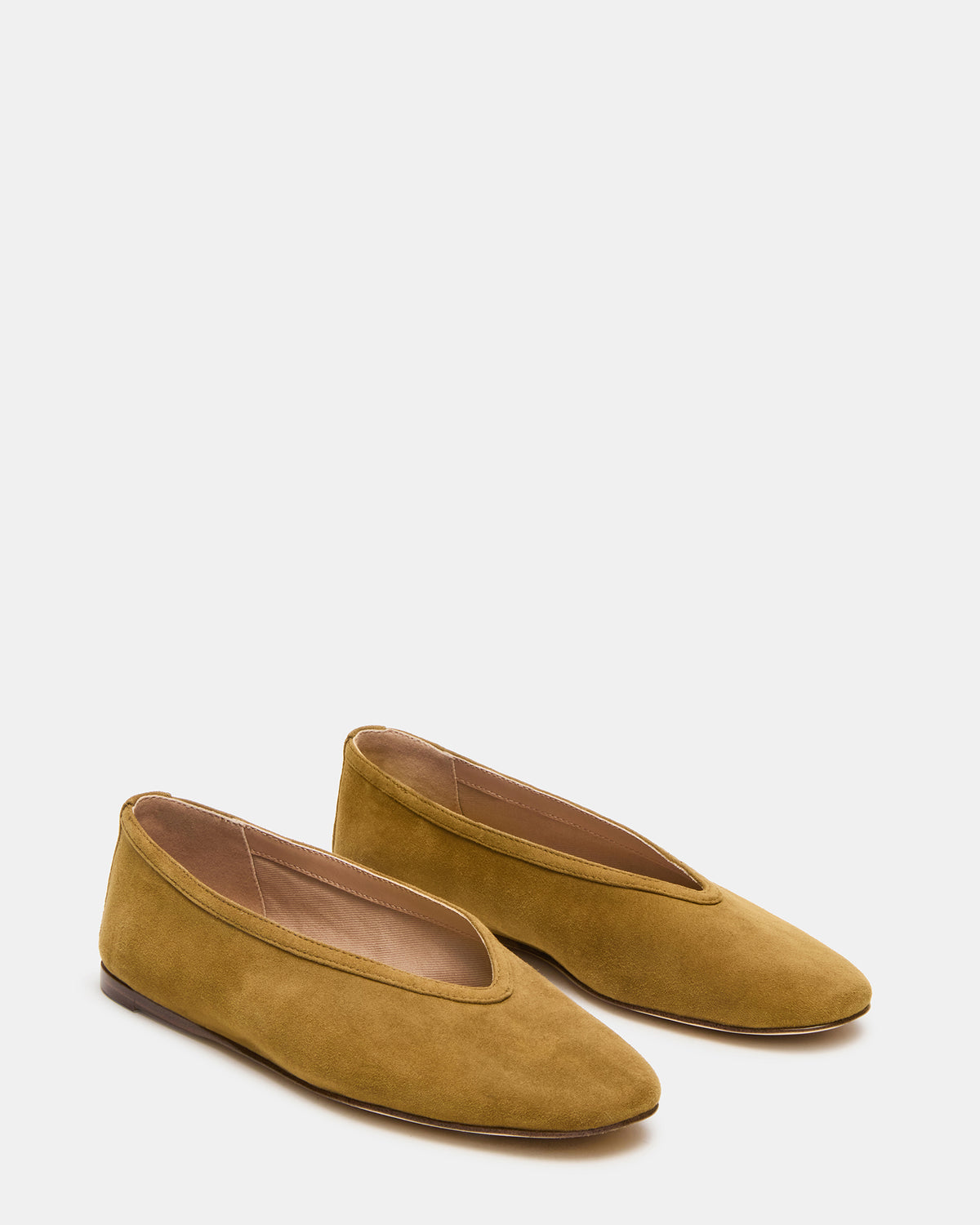 LENI Mustard Suede Square-Toe Ballet Women's Flat Steve Madden MUSTARD SUEDE